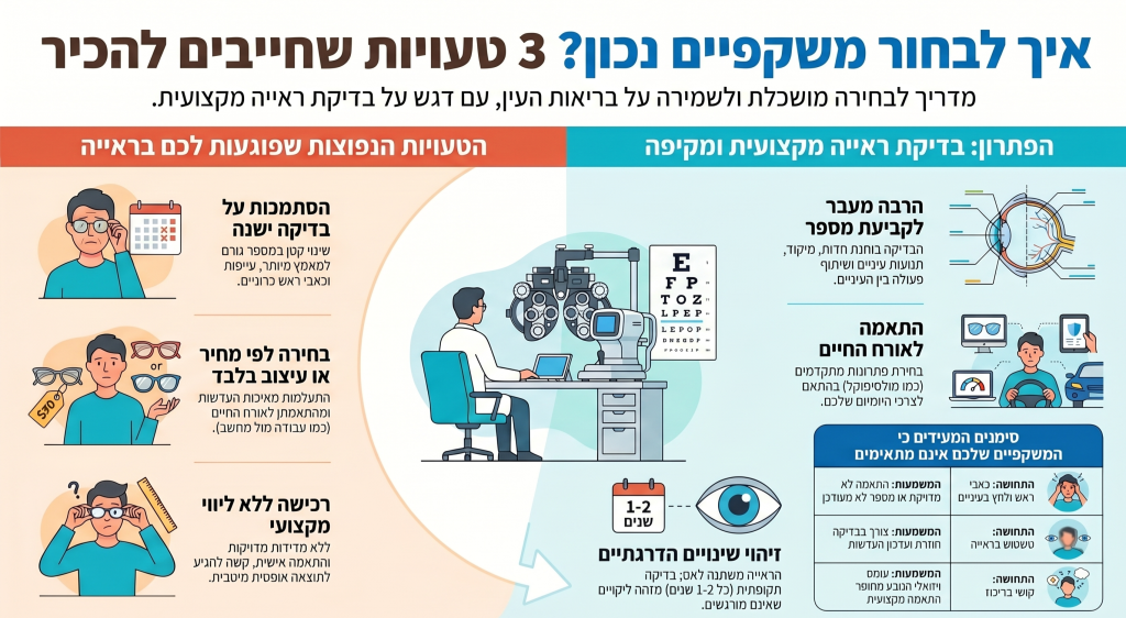טעיות בבחירת משקפיים