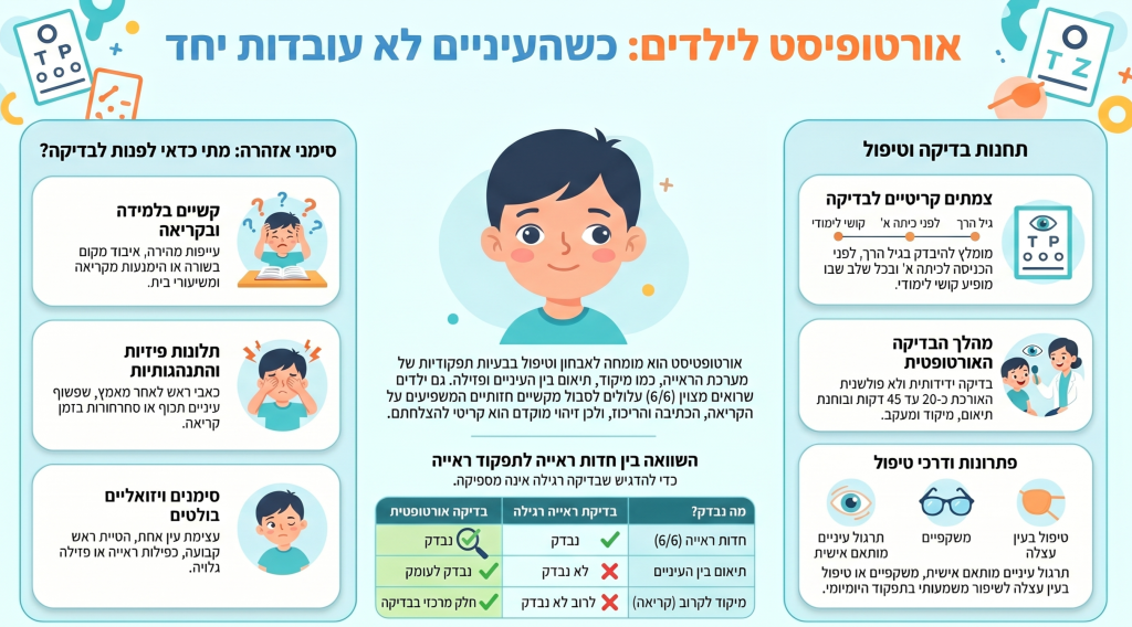 אורטופטיסט לילדים- מה שצריך לדעת