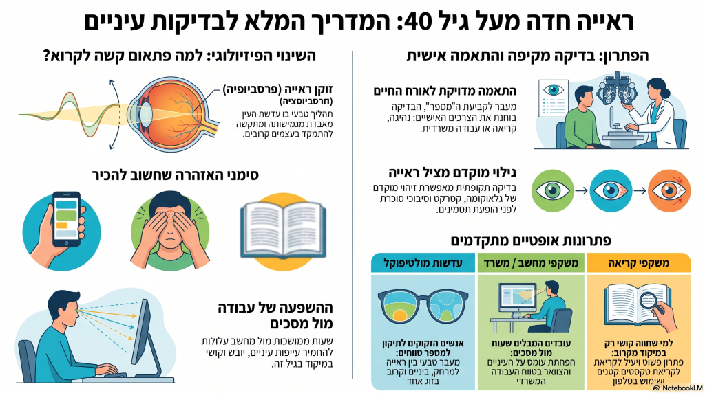 בדיקת עיניים מעל גיל 40, מתי צריך לבצע