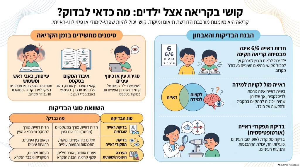 קושי בקריאה - מה בודקים